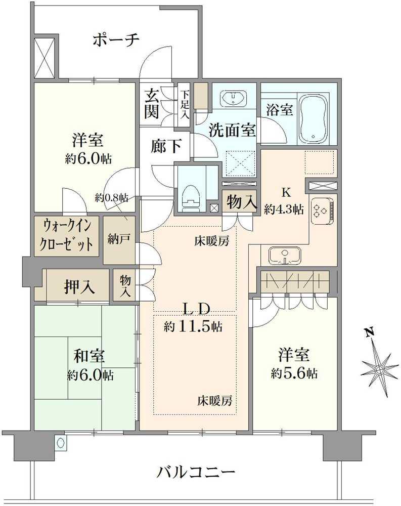 プラウドシティ柏ノーブルコート 間取り図画像