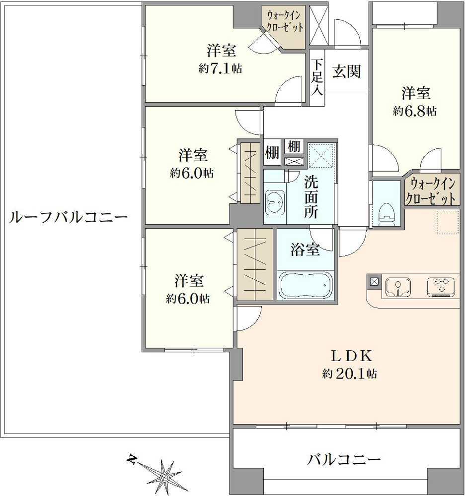 グリーンプラテア 習志野台壱番館 間取り図画像