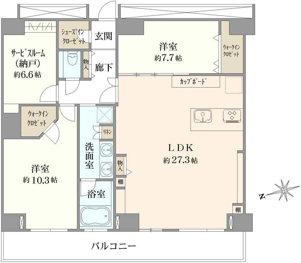 Wコンフォートタワーズ　ウエスト 間取り図画像