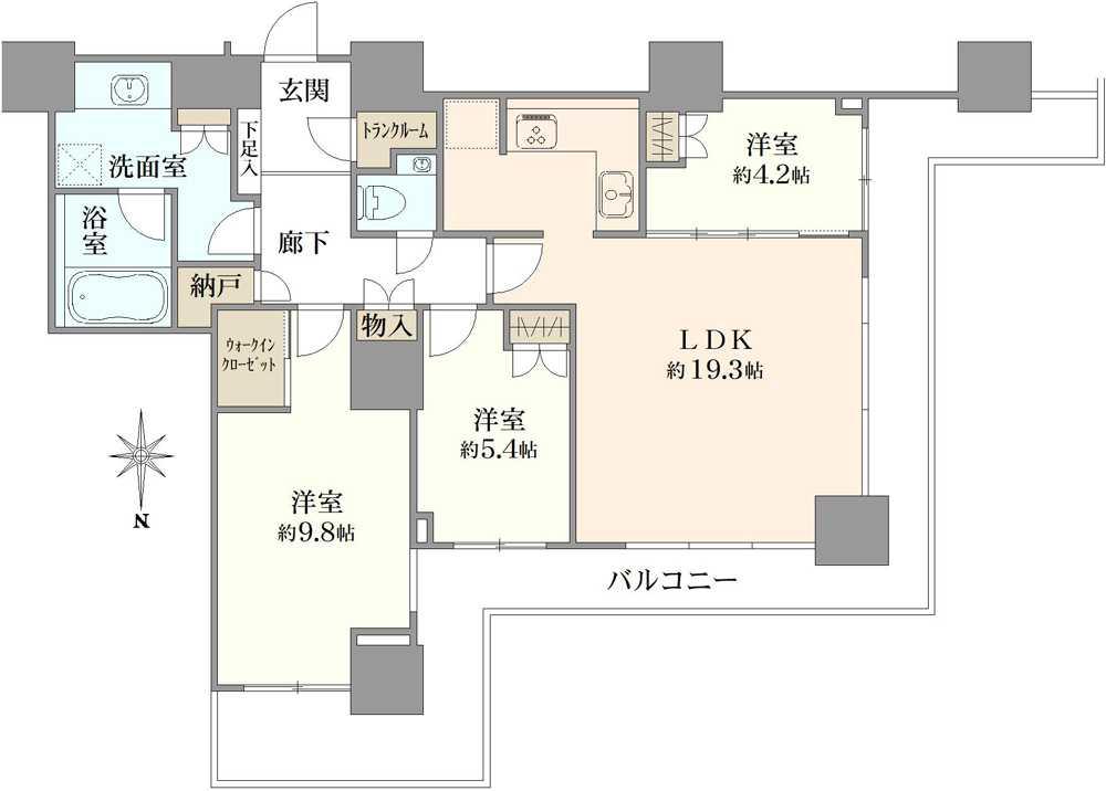 W コンフォートタワーズ　イースト 間取り図画像