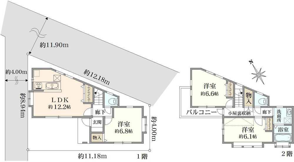 三鷹市大沢4丁目　中古戸建 間取り図画像