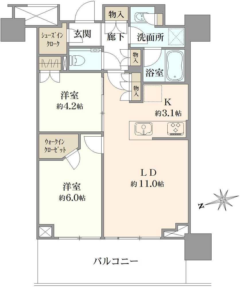 プラウドタワー武蔵小金井クロスイースト棟 間取り図画像