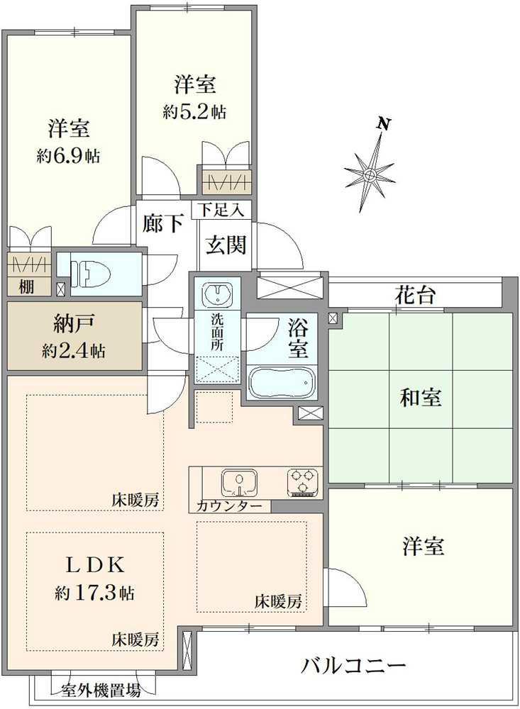 氷川台ヒルズ 間取り図画像