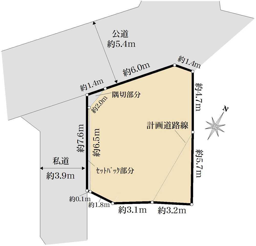 世田谷区桜上水1丁目　古家付き売地 区画図