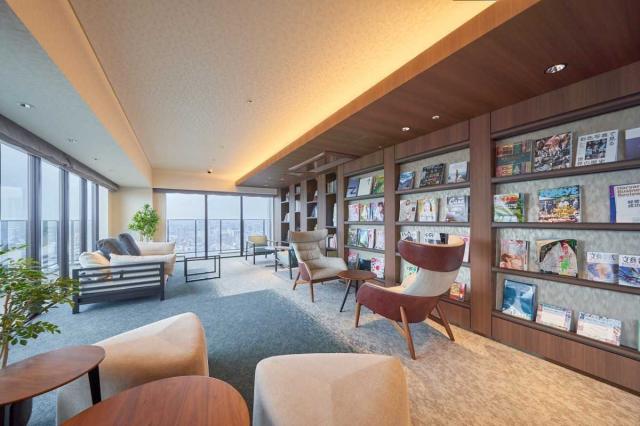 共用部：「ライブラリーラウンジ」 リモートワーク等での利用も可能