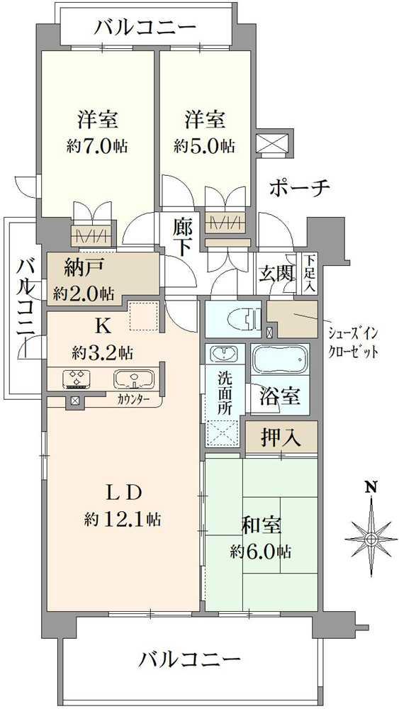 ルネ三鷹エアリーコート 間取り図画像