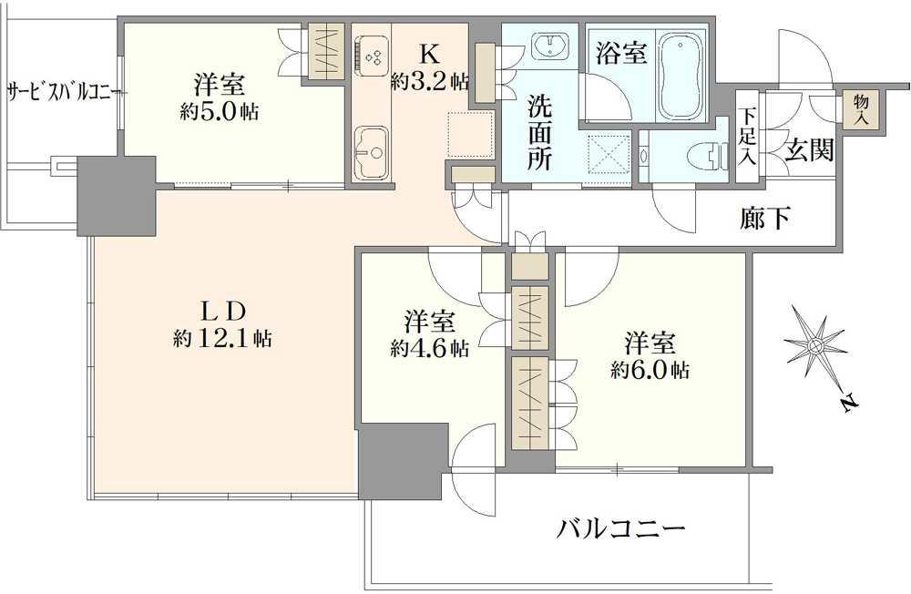 プラウドタワー小岩フロント 間取り図画像