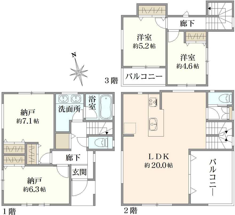 葛飾区金町3丁目　中古戸建 間取り図画像