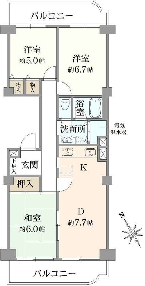 ニューライフマンション武蔵野台　B棟 間取り図画像