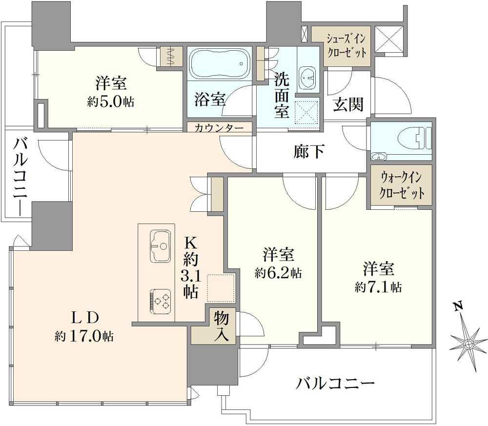 プラウドタワー芝浦 間取り図画像