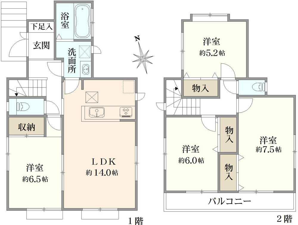 小平市津田町2丁目　戸建 間取り図画像