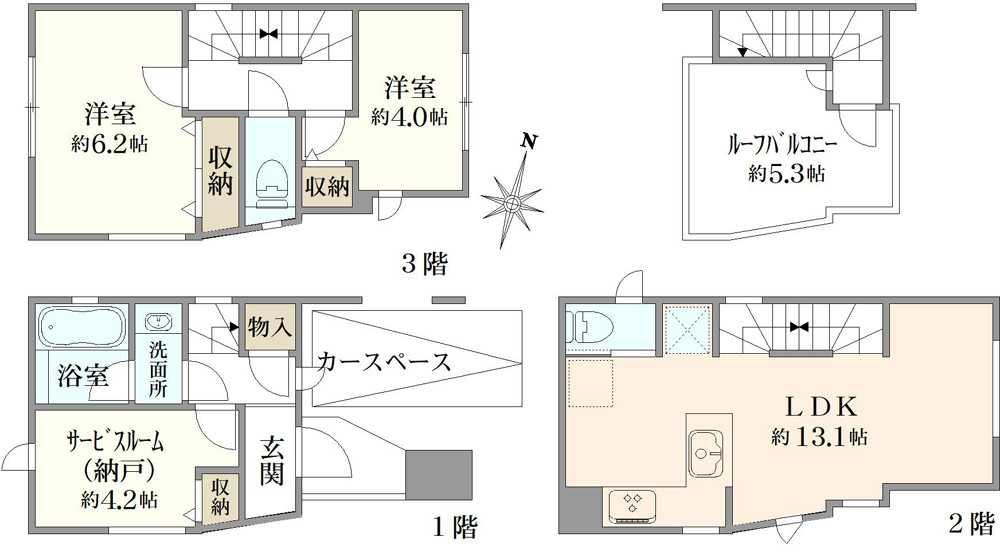 足立区梅田3丁目　戸建 間取り図画像