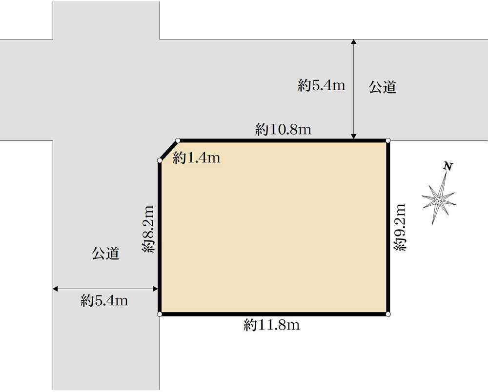 新座市栄4丁目　古家付き土地 区画図