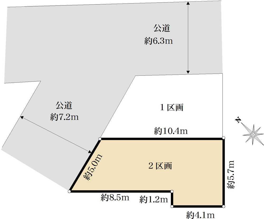 横浜市鶴見区下野谷町 売地 2区画 区画図