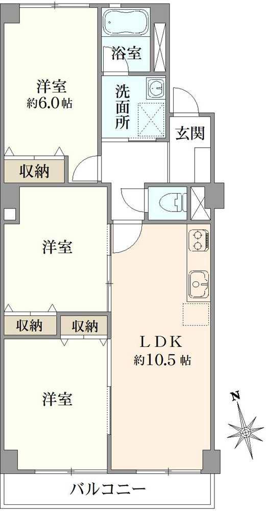 瀬谷ハイツA棟 間取り図画像