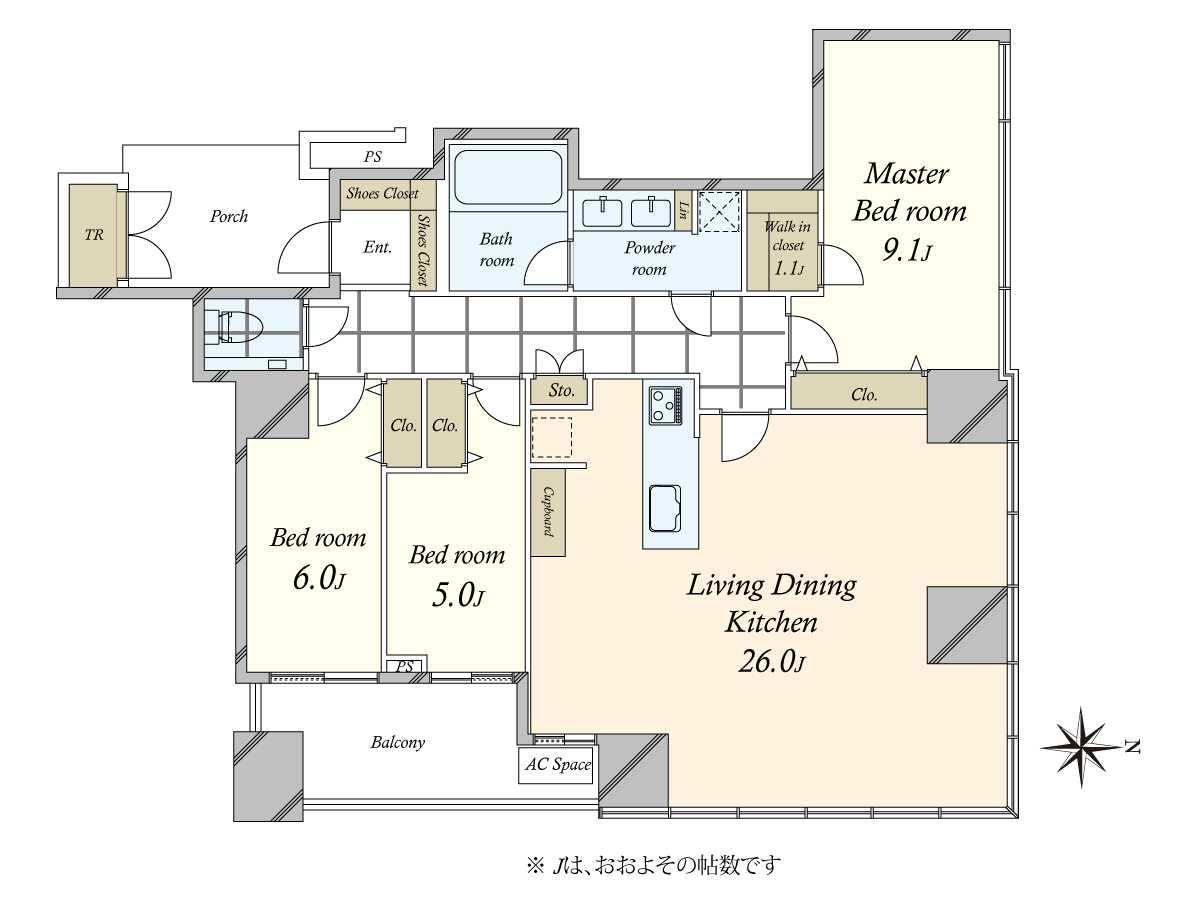 ワールドシティタワーズブリーズタワー 間取り図画像