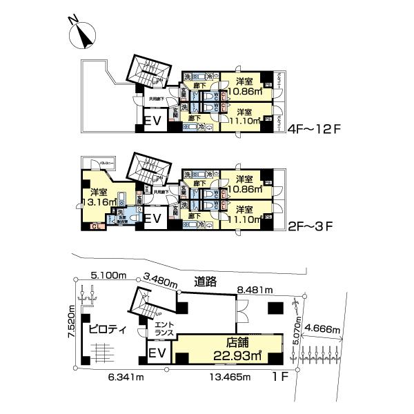 1001号室の間取り図です。