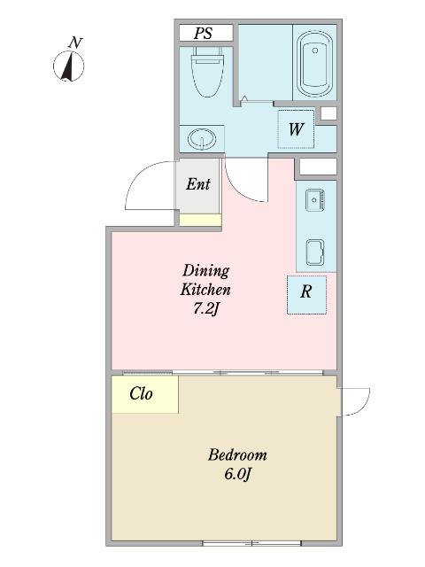 402号室の間取り図です（1DK）