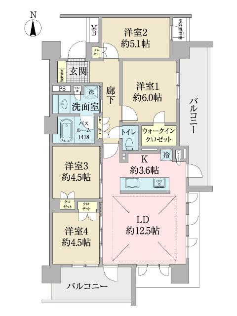 東南角部屋81.06㎡の4LDK！周りに高い建物がなく陽当たり・通風◎