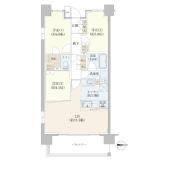 角部屋３面採光、67.35㎡、LDKと洋室で合計19.3帖分のスペース