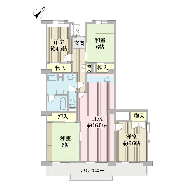 専有面積90㎡以上・陽当たり良好のお部屋です