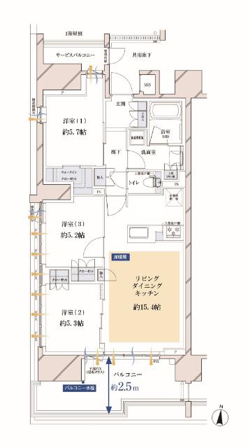 南西向きの角住戸