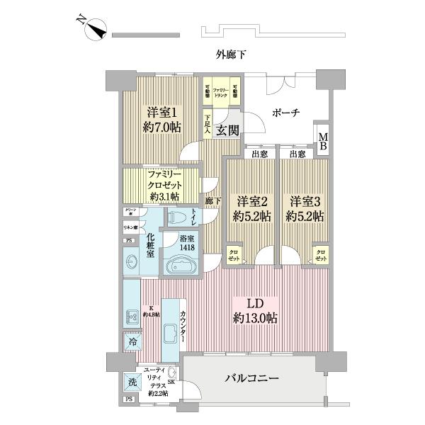 ヒューマンスクエアグランロマーニャ 間取り図画像