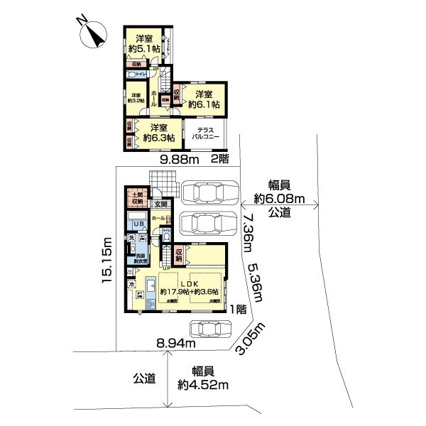 ＫＩＳ流山市松ケ丘１２期　１号棟 間取り図画像