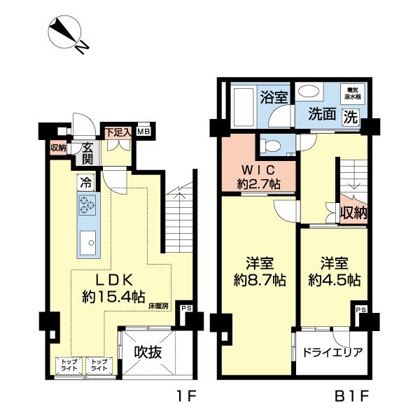 オープンレジデンス幡ヶ谷 間取り図画像