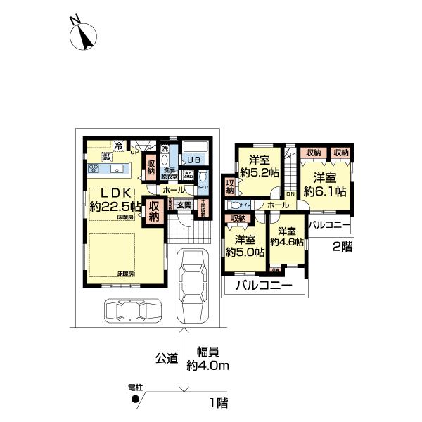 越谷市宮本町１３期　１号棟 間取り図画像