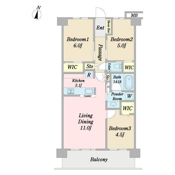 ※リビング横はウォールドアとなります