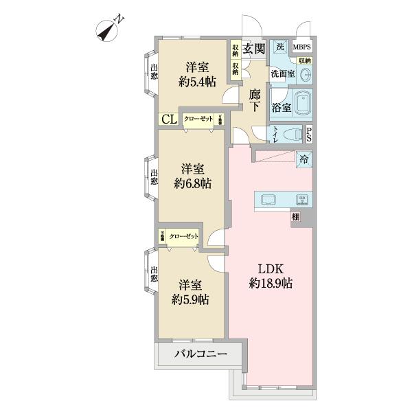 ライオンズマンション市川行徳 間取り図画像