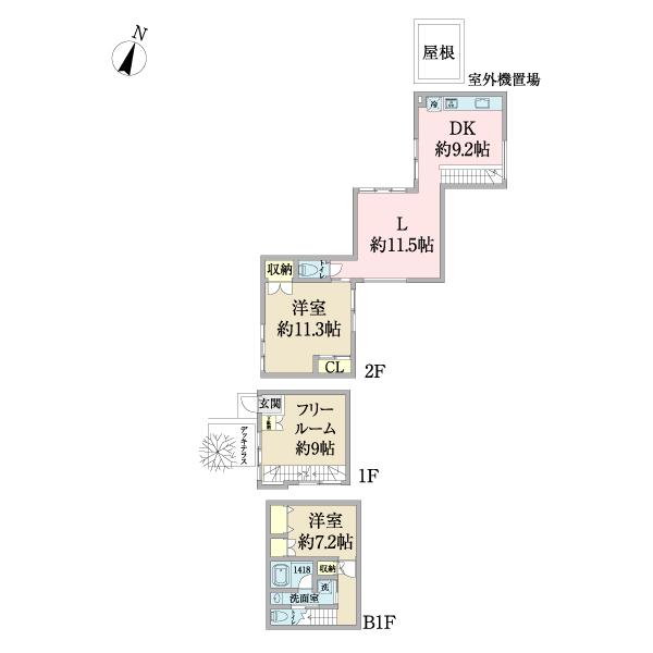 ガーデンコート成城　ＵＮＩＴＥＤ　ＣＵＢＥＳ 間取り図画像