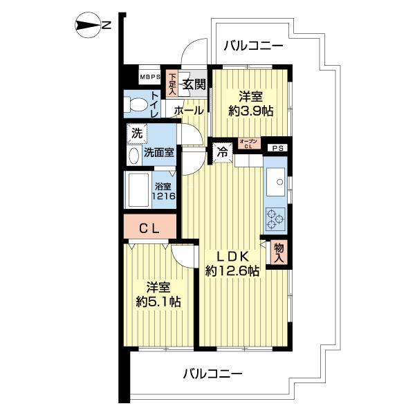 クリオ岡村公園弐番館（0102） 間取り図画像