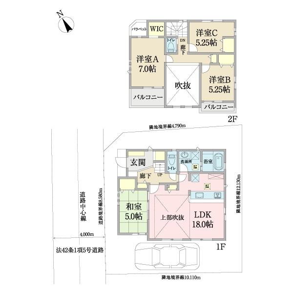 相模原市中央区横山６丁目新築戸建 間取り図画像