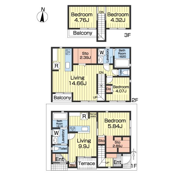 西瑞江3丁目注文戸建 間取り図画像