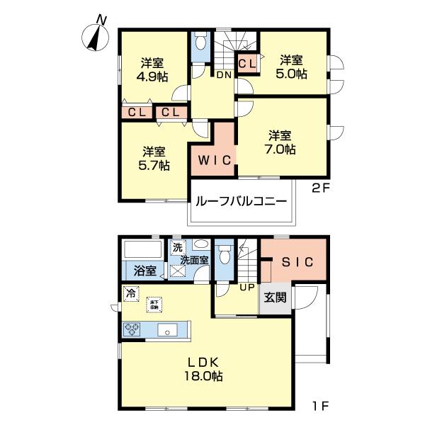 我孫子青山　２号棟 間取り図画像