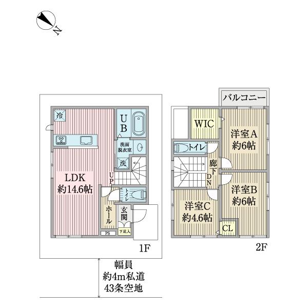 市川市大洲３丁目新築戸建 間取り図画像