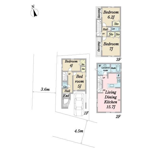 江戸川東小松川３期　新築戸建１号棟 間取り図画像