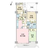 専有面積84.65平米、陽当たり良好