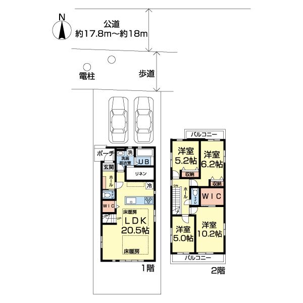 習志野市袖ケ浦１６期　１号棟 間取り図画像