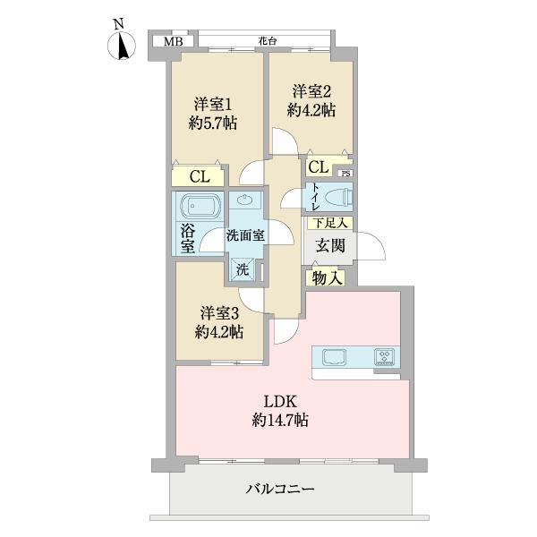 ライオンズヒルズ調布つつじヶ丘弐番館 間取り図画像
