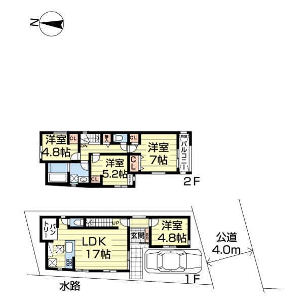 柏市西原１２８③　１号棟 間取り図画像