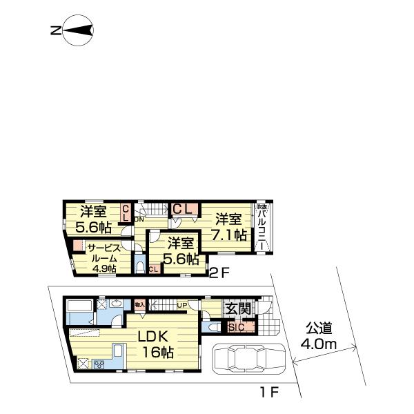 柏市西原１２８③　２号棟 間取り図画像