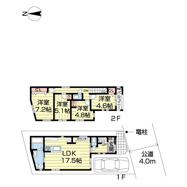 柏市西原１２８③　３号棟 間取り図画像