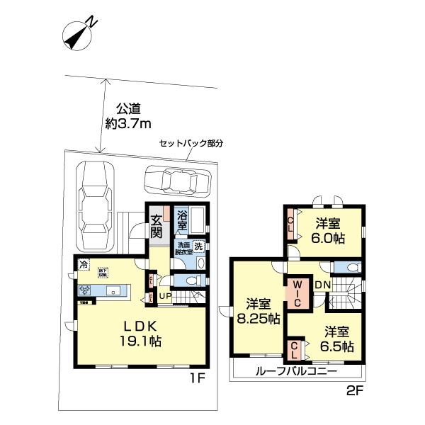 鎌ケ谷東鎌ケ谷2丁目　24-1期　1号棟 間取り図画像