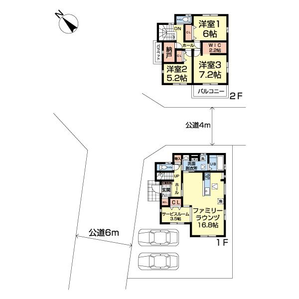 松戸市八ヶ崎４丁目　新築戸建 間取り図画像