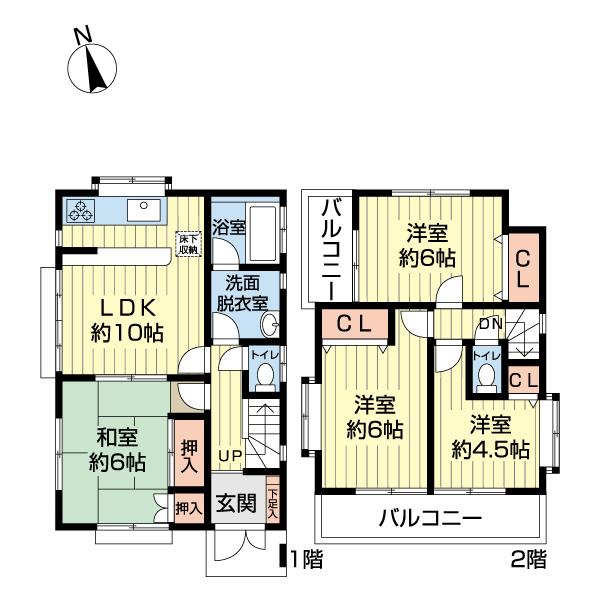 八潮市垳中古戸建 間取り図画像