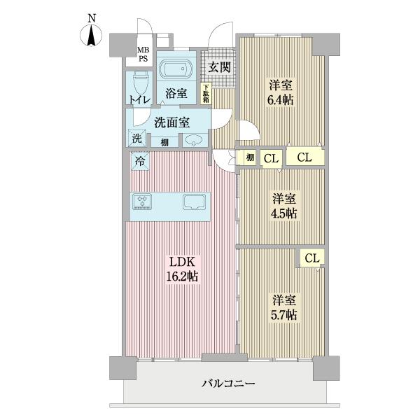 なぎさニュータウン３号棟（0211） 間取り図画像
