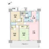 間口が広く南側に３室ある間取りです